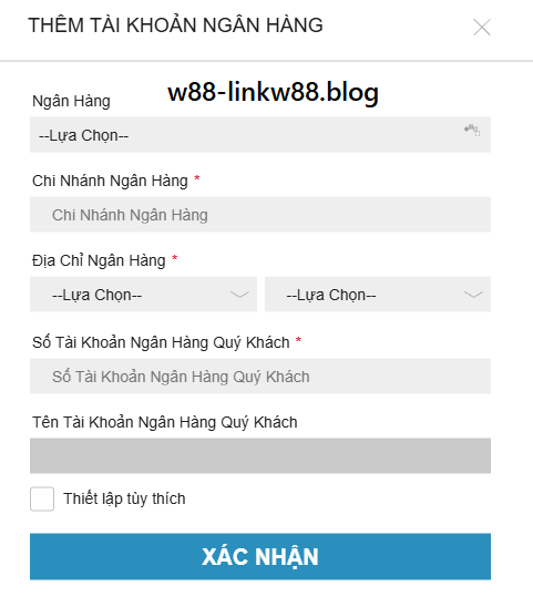 Rút Tiền W88 - Quá Trình Nhận Thưởng Lợi Nhuận Về Tài Khoản 2 Thêm tài khoản ngân hàng khi rút tiền w88